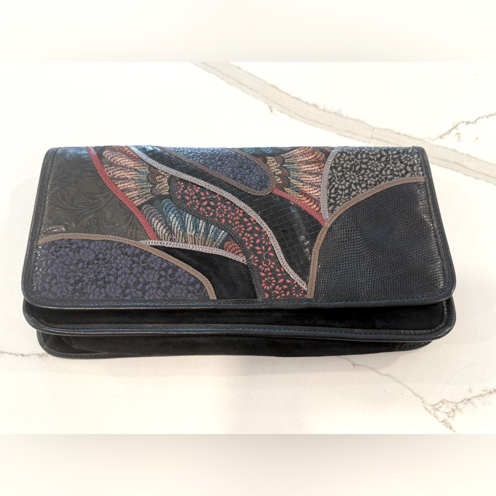 Vintage CARLOS FALCHI Leather Crossbody / Shoulder / Clutch Purse handbag